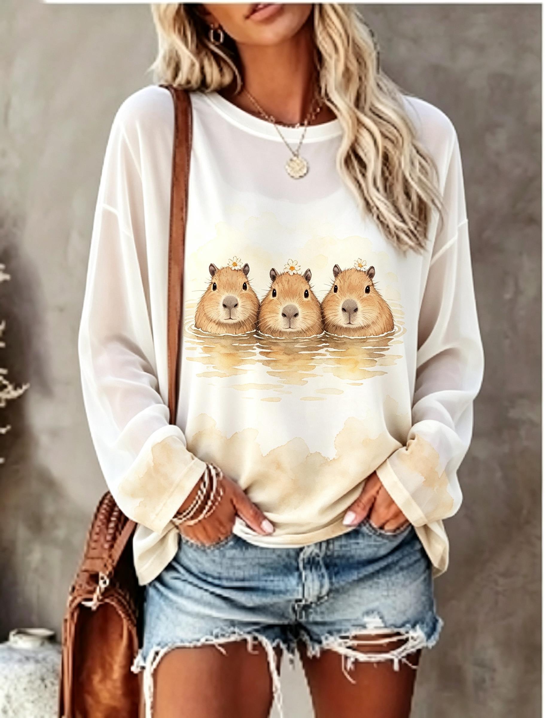 T-Shirts - Women Long Sleeve T Shirt Cute