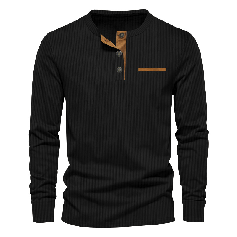 New Men's Long Sleeve T-shirt  - огляд і ціна Corduroy Button Up Shirt Men