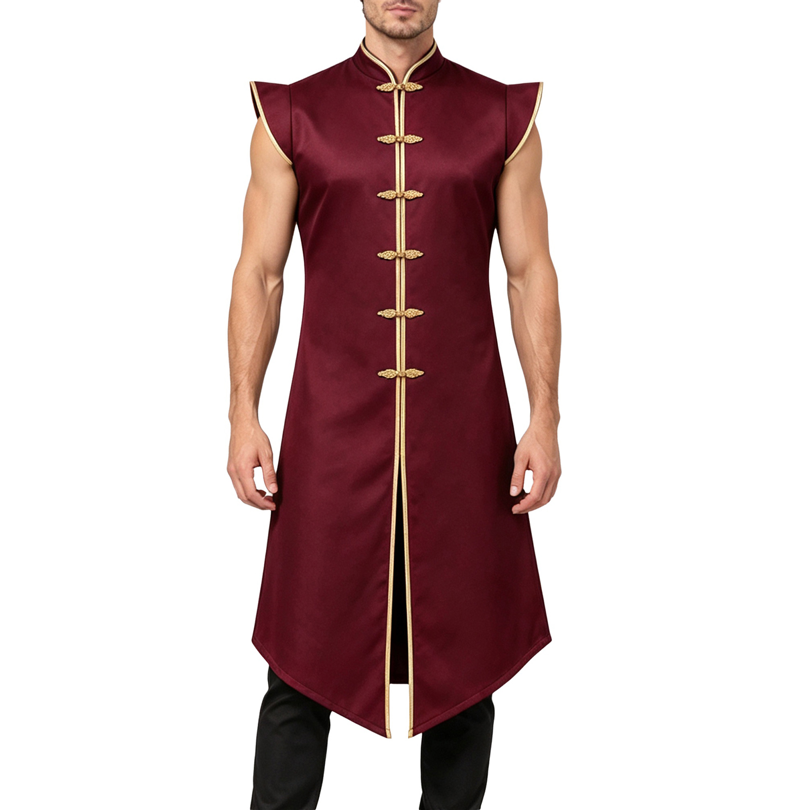 Men Medieval Long Vest Cap Sle - огляд і ціна Jackets