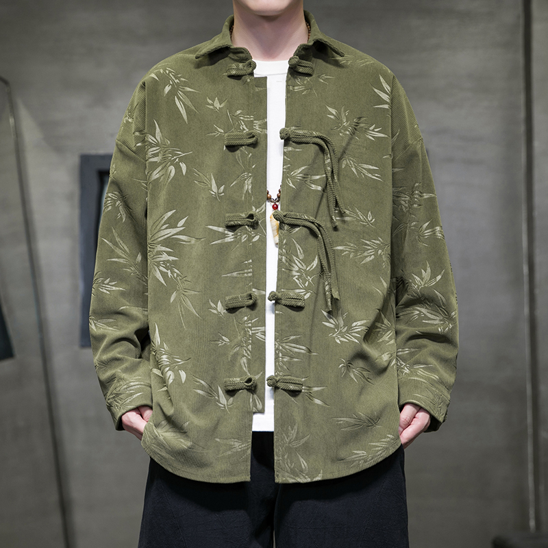 Men's Retro Corduroy Shirt Tra - огляд і ціна Corduroy Button Up Shirt Men