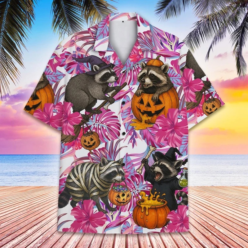 Men's Summer Hawaiian Raccoon  - огляд і ціна Vintage Hawaiian Floral Shirt