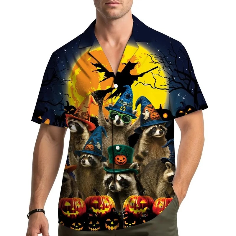 Men's Summer Hawaiian Raccoon  - огляд і ціна Vintage Hawaiian Floral Shirt