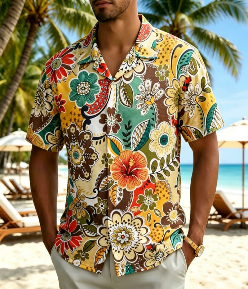 Men's Vintage Boho Tropical Fl - огляд і ціна Vintage Hawaiian Floral Shirt