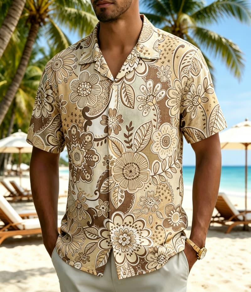 Men's Vintage Boho Tropical Fl - огляд і ціна Vintage Hawaiian Floral Shirt