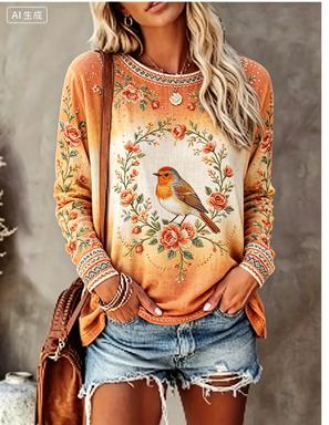 Women Long Sleeve T‑Shirt Vint - огляд і ціна T-Shirts