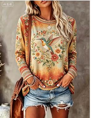 Women Long Sleeve T‑Shirt Vint - огляд і ціна T-Shirts