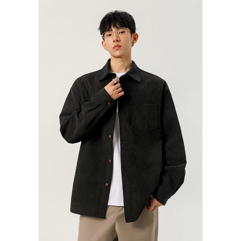 Male Button‑Up Corduroy Top La - огляд і ціна Corduroy Button Up Shirt Men