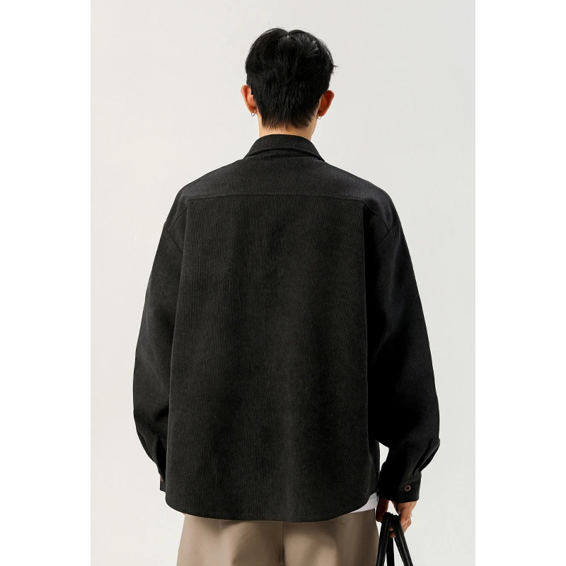 Male Button‑Up Corduroy Top La - огляд і ціна Corduroy Button Up Shirt Men
