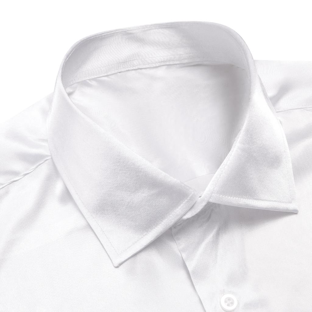 Hi-Tie White Silk Satin Mens S - огляд і ціна Mens Satin Silk Dress Shirt