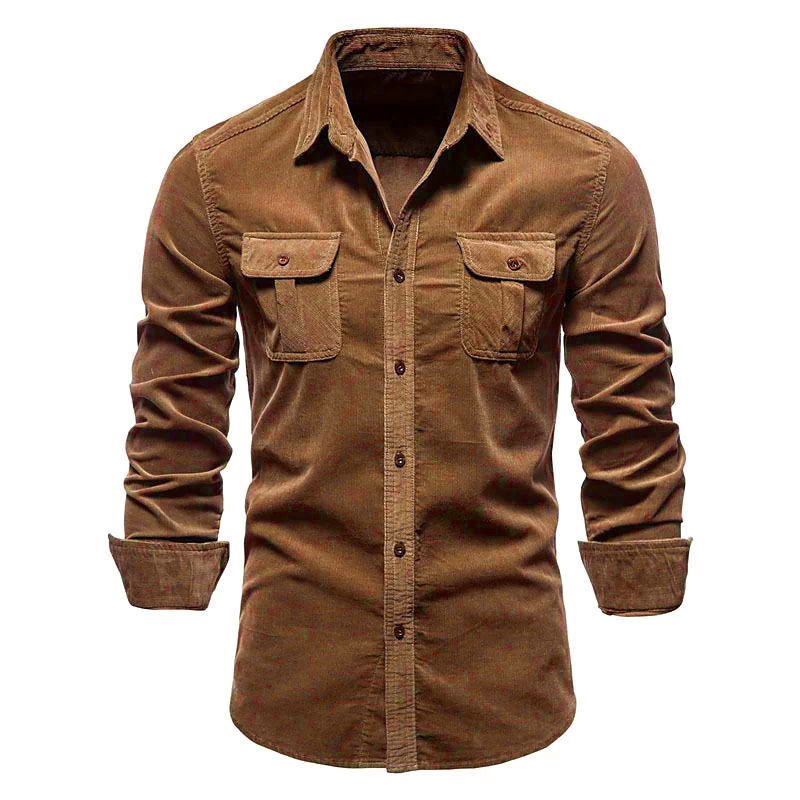 Men's New Corduroy Shirt Cotto - огляд і ціна Corduroy Button Up Shirt Men