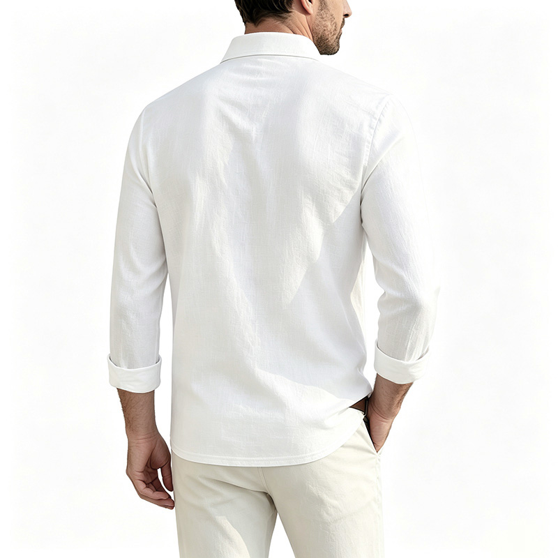Men Cotton Linen Long Sleeve S - огляд і ціна Mens Linen Shirt Long Sleeve