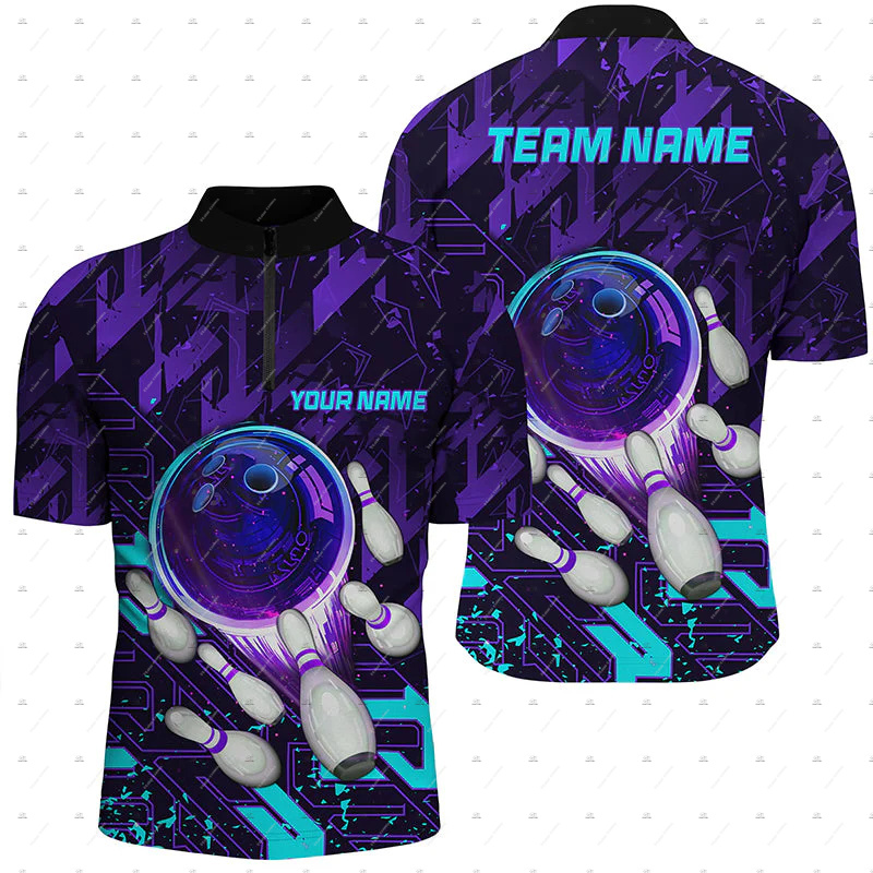 Custom Name Bowling Skull Colo - огляд і ціна Short Sleeve Bowling Shirt Retro