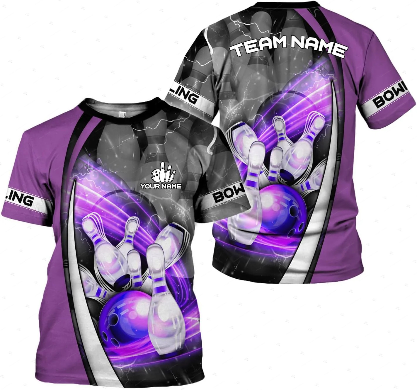 Custom Name Gradient Bowling F - огляд і ціна Short Sleeve Bowling Shirt Retro